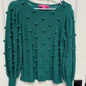 Lilly Pulitzer Kippa Puff Sleeve Sweater in Spruce Green